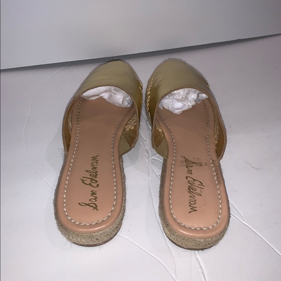 Sam Edelman Gold Espadrilles Slides - Picture 5 of 8